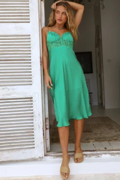 In This Lifetime Midi Dress Green