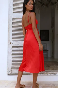 In This Lifetime Midi Dress Red