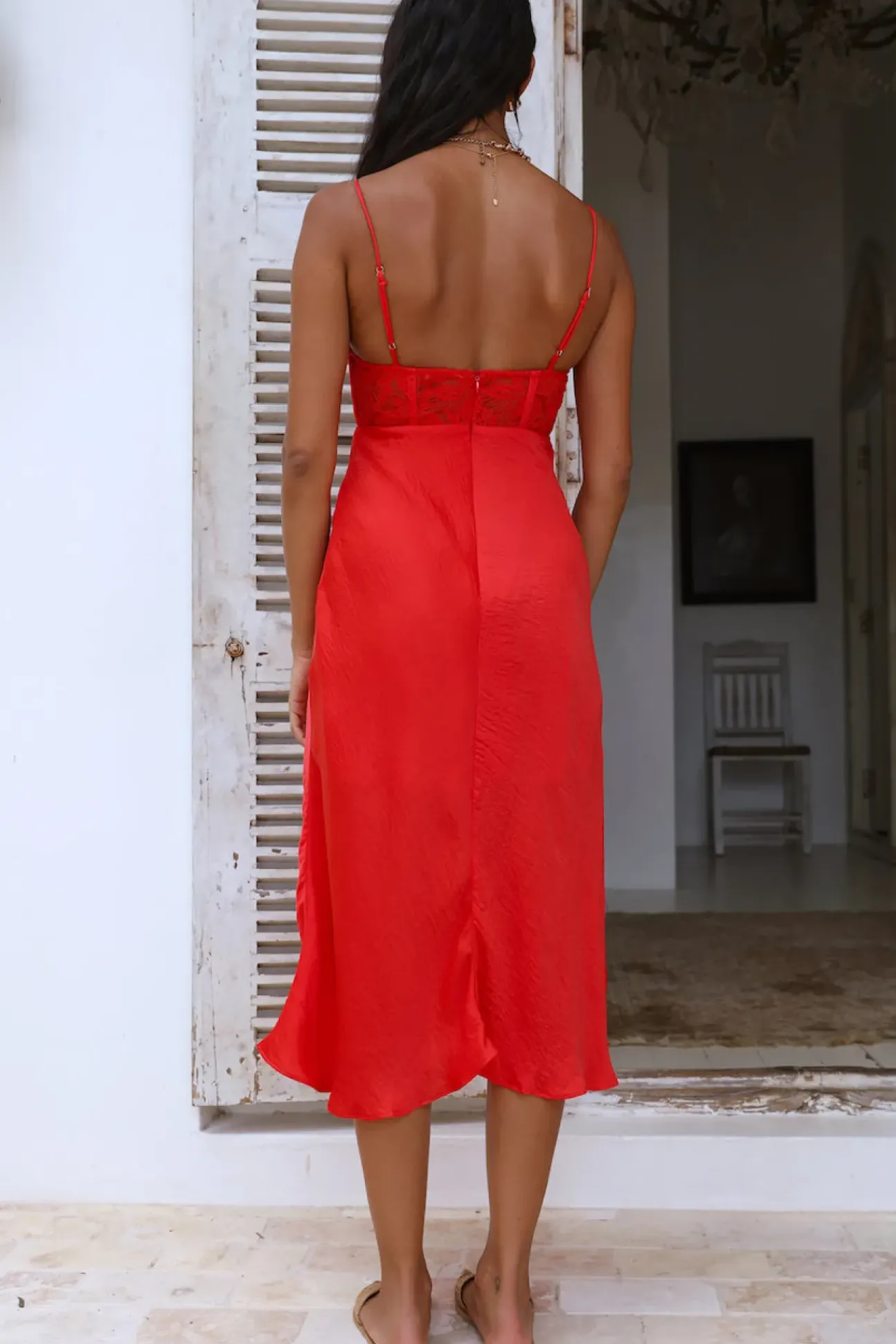 In This Lifetime Midi Dress Red