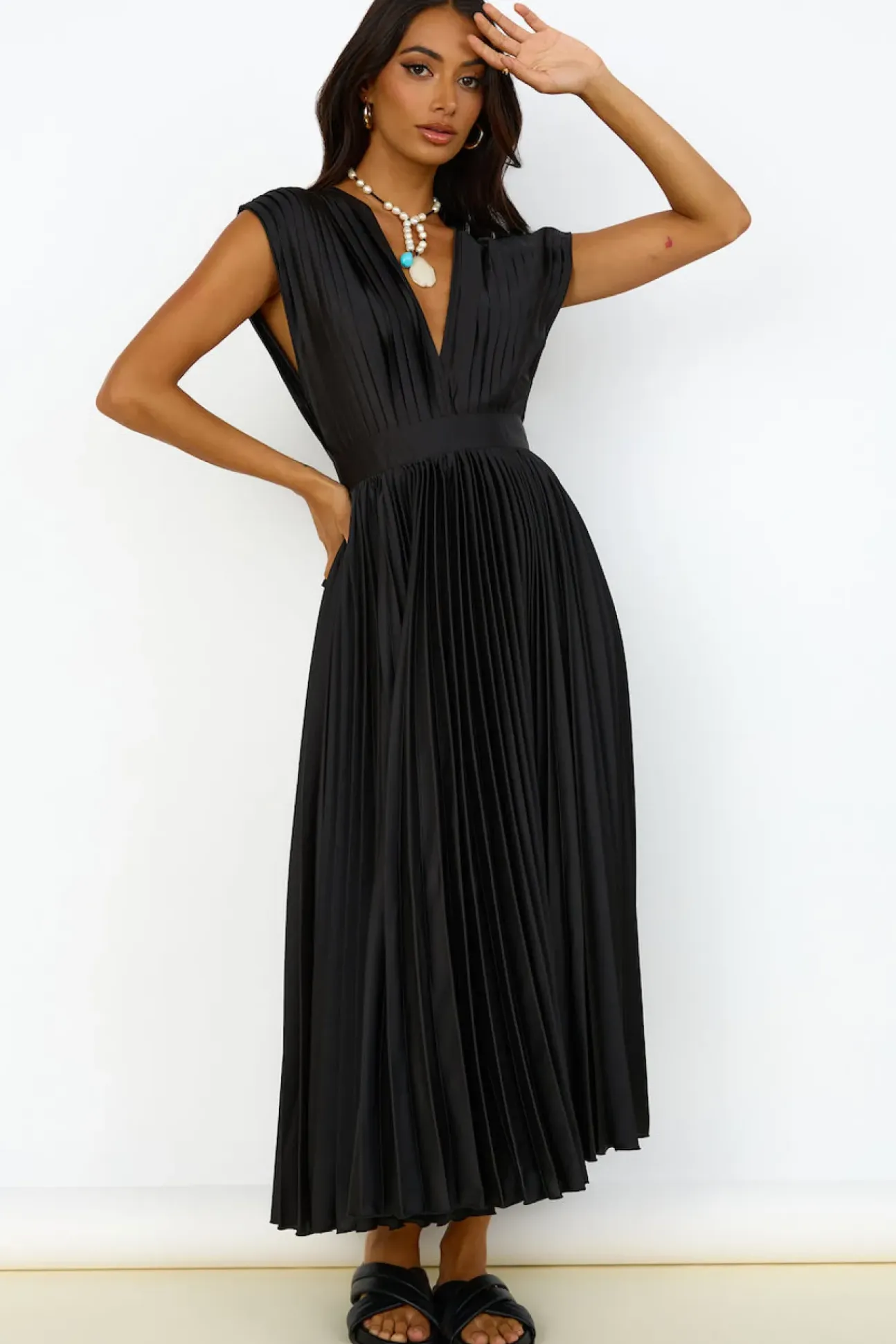 Iridescent Nights Maxi Dress Black