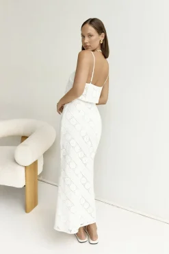 Island Calm Embroidered Crop Top White
