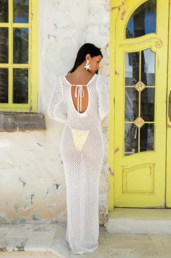 Island Girl Knit Maxi Dress White