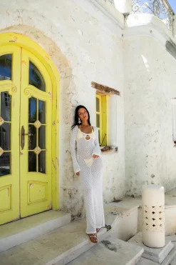 Island Girl Knit Maxi Dress White