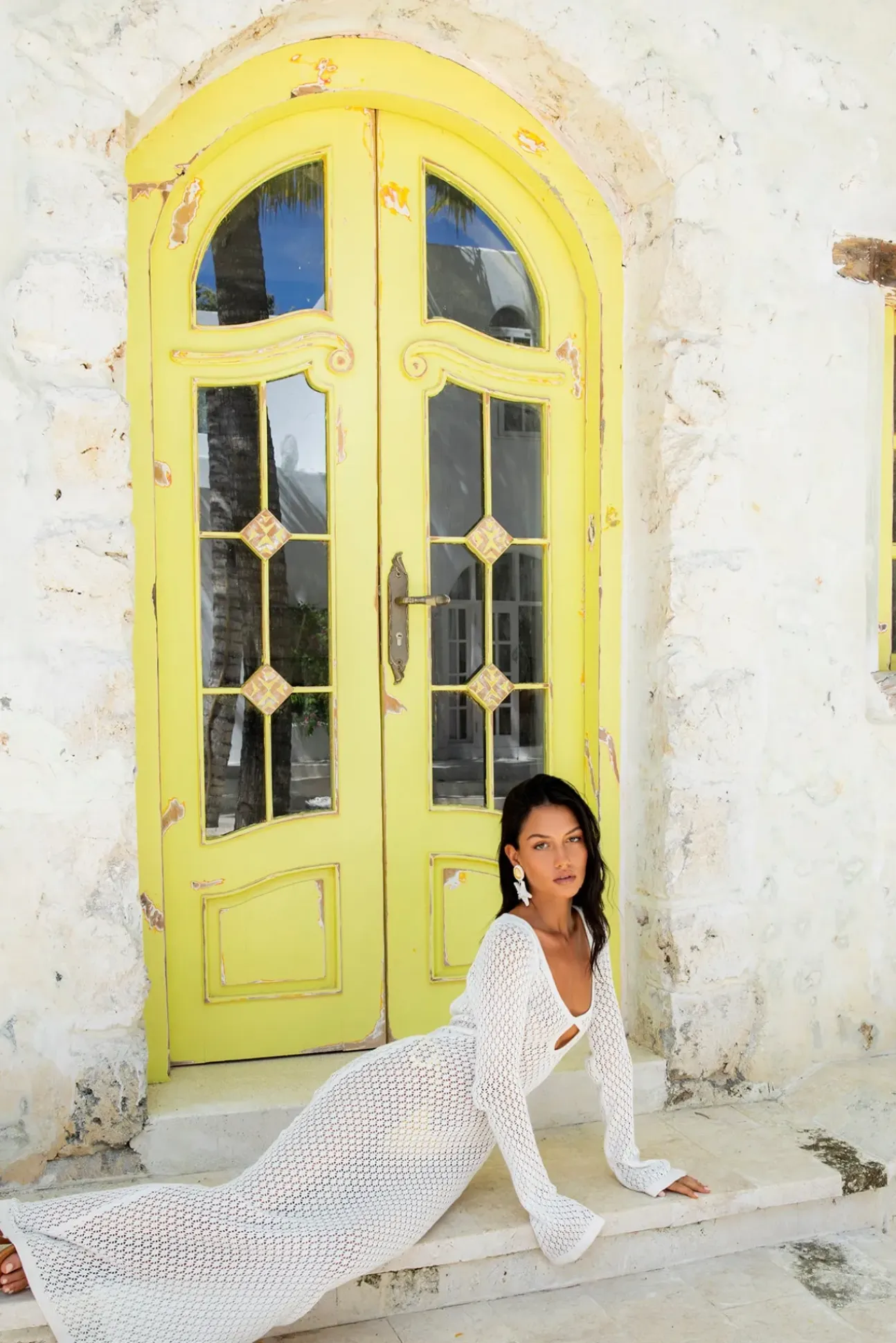 Island Girl Knit Maxi Dress White