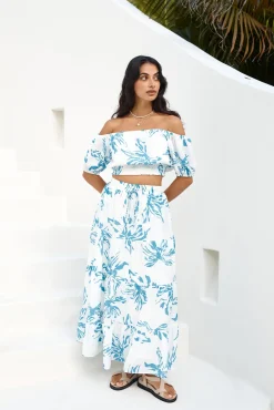 Island Whisper Maxi Skirt Blue