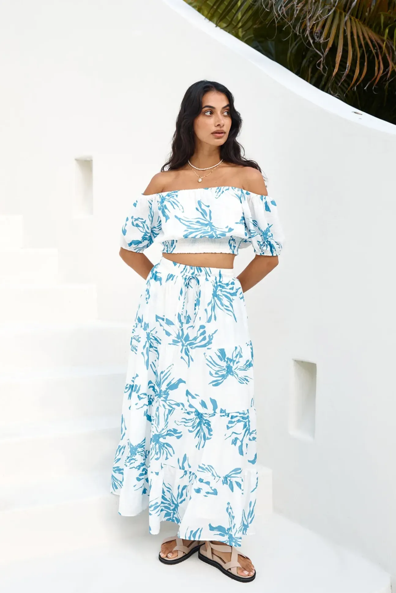 Island Whisper Maxi Skirt Blue