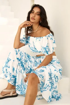 Island Whisper Maxi Skirt Blue