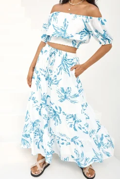 Island Whisper Maxi Skirt Blue