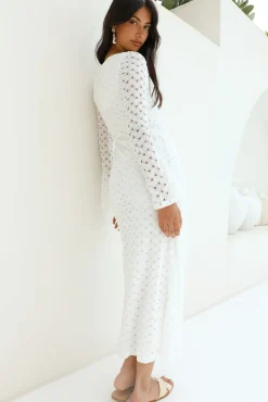Ivory Moon Maxi Dress White