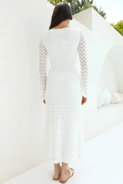 Ivory Moon Maxi Dress White