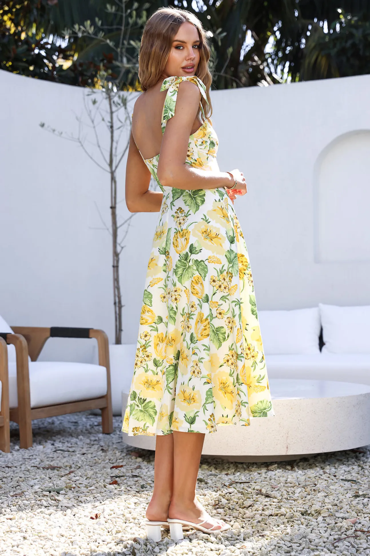 Keep Driving Midi Dress Yellow