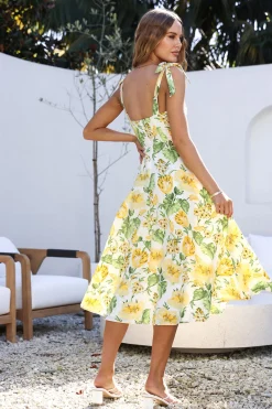 Keep Driving Midi Dress Yellow