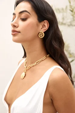 18k Gold Plated Around Cities Earrings Gold