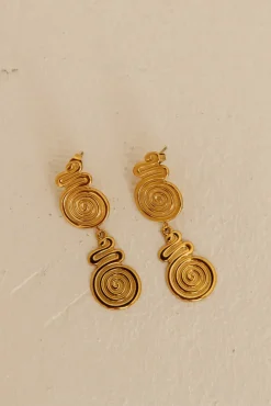 18K Gold Plated Around The World Earrings Gold