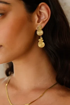 18K Gold Plated Around The World Earrings Gold