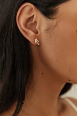 18K Gold Plated Autumn Leaves Earrings Gold