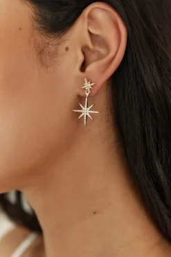 18K Gold Plated Evange Line Earrings Gold