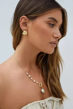 18K Gold Plated First Class Earrings Gold