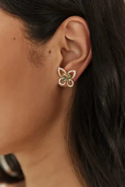 18K Gold Plated Flutter Away Earrings Gold