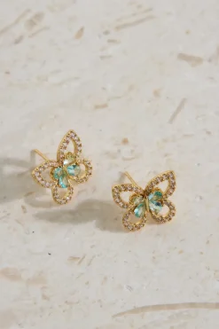 18K Gold Plated Flutter Away Earrings Gold