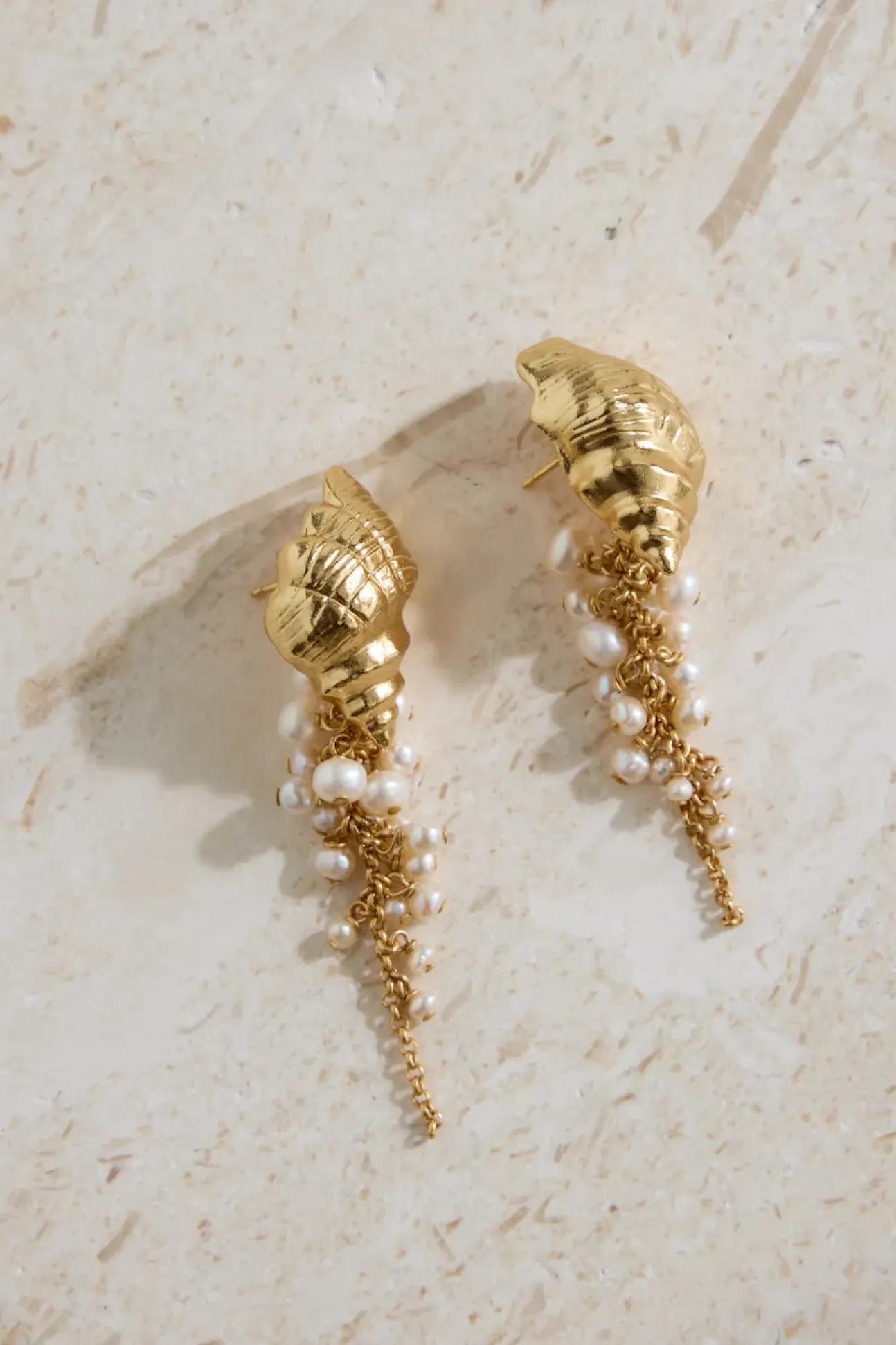 18K Gold Plated Hearing Waves Earrings Gold