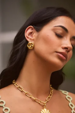 18K Gold plated Holiday Sun Earrings Gold