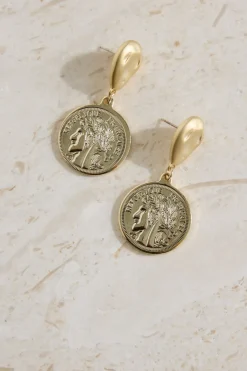 18K Gold Plated Lucky Coin Earrings Gold
