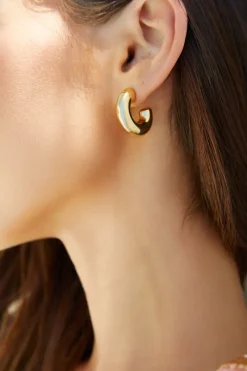 18K Gold Plated On Trend Earrings Gold