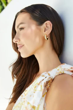 18K Gold Plated On Trend Earrings Gold