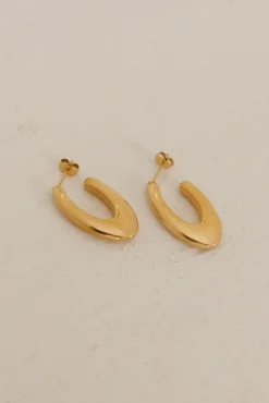 18K Gold Plated Perfect Hoop Earrings Gold