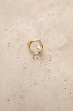 18k Gold Plated Pippa Pearl Ring Gold