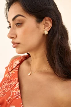 14k Gold Plated Wander Far Earrings Gold