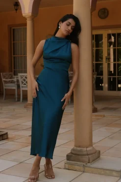 Kiki Waters Midi Dress Teal