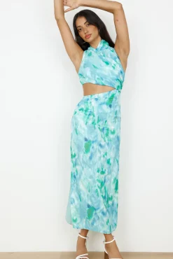 Kiss From The Ocean Midi Dress Blue