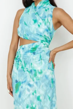 Kiss From The Ocean Midi Dress Blue
