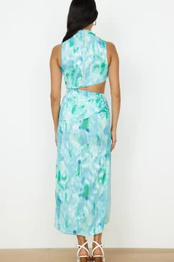 Kiss From The Ocean Midi Dress Blue