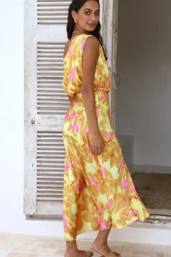 Kissing In The Rain Maxi Dress Yellow