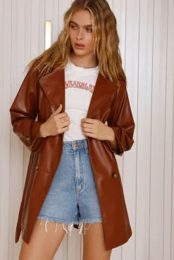 Kiss Of Venus Trench Coat Brown
