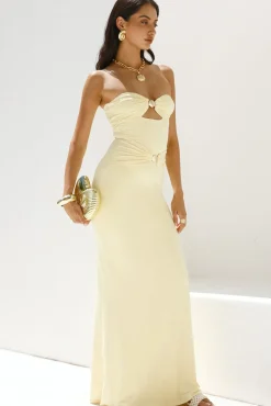 Kleo Strapless Maxi Dress Yellow