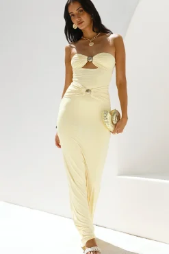 Kleo Strapless Maxi Dress Yellow