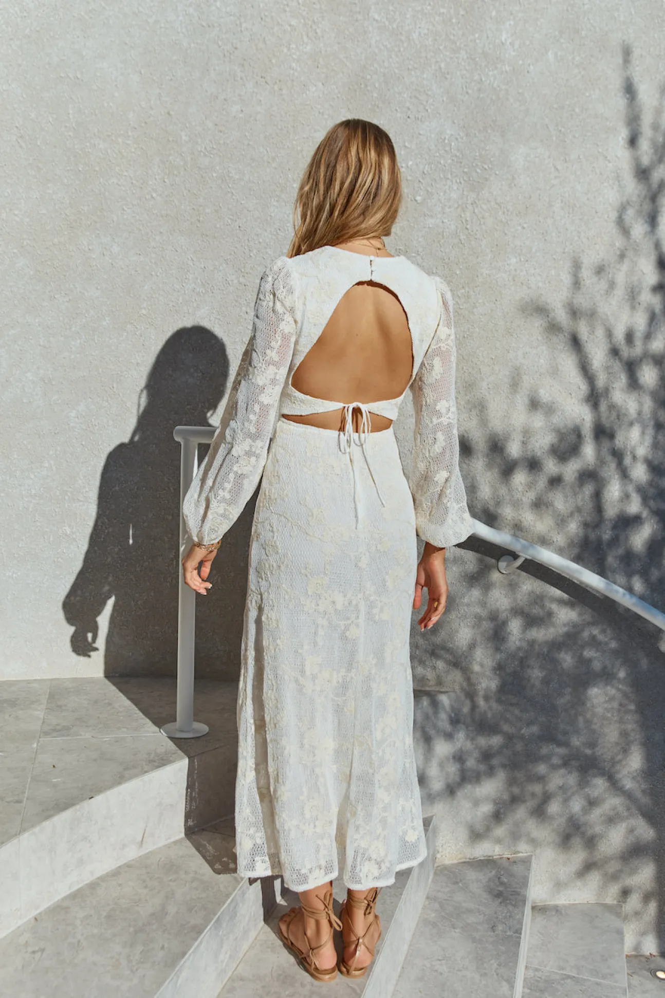 Layla Long-Sleeve Maxi Dress Cream