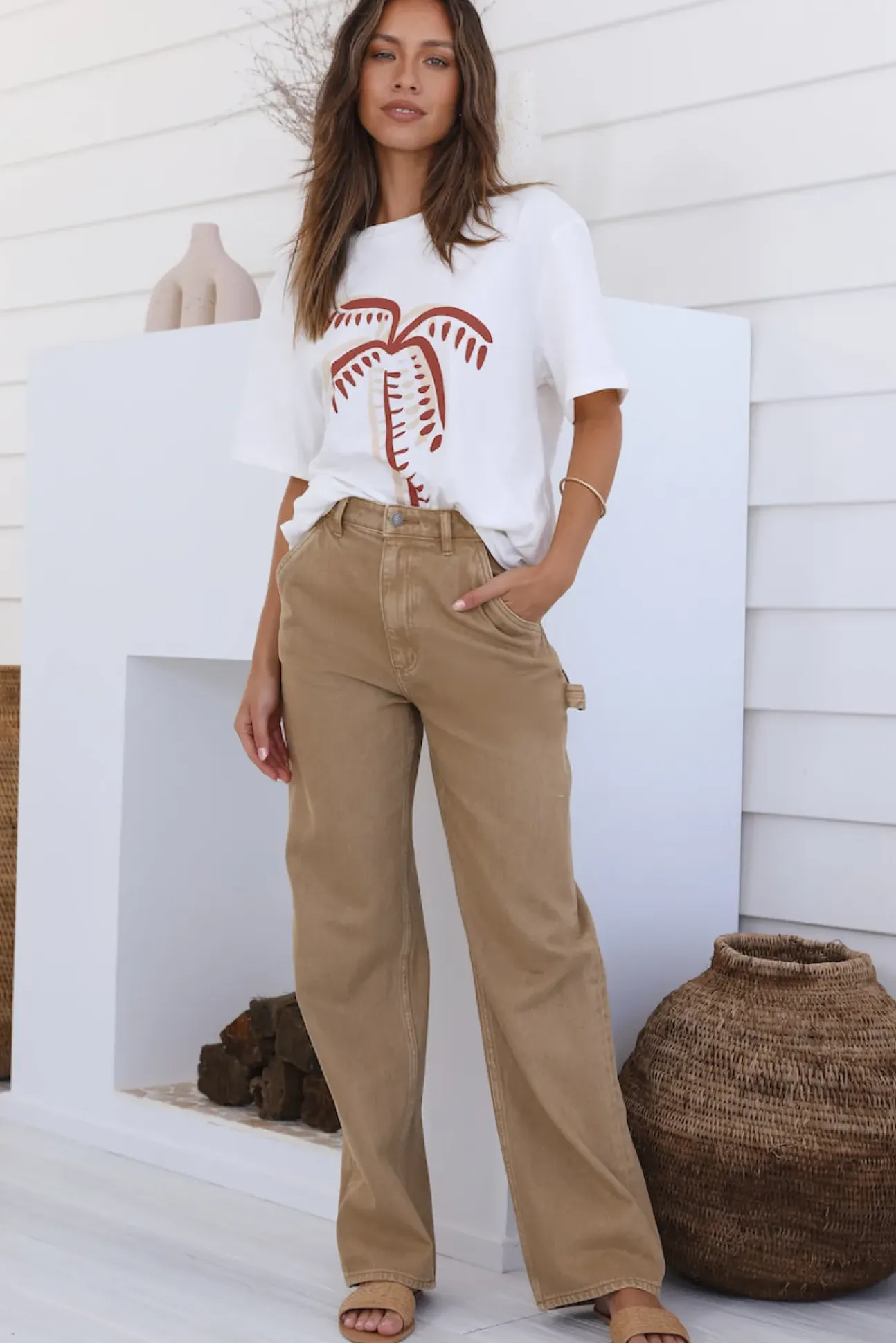 LEE High Baggy Carpenter Jeans Organic Tan
