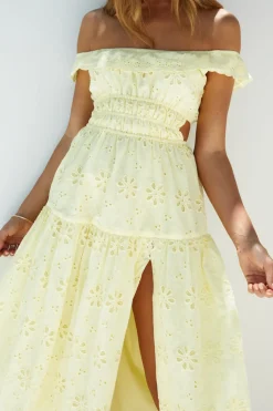 Lemon Blossom Maxi Dress Yellow