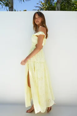 Lemon Blossom Maxi Dress Yellow
