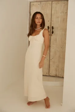Lemon Squeeze Maxi Dress Beige