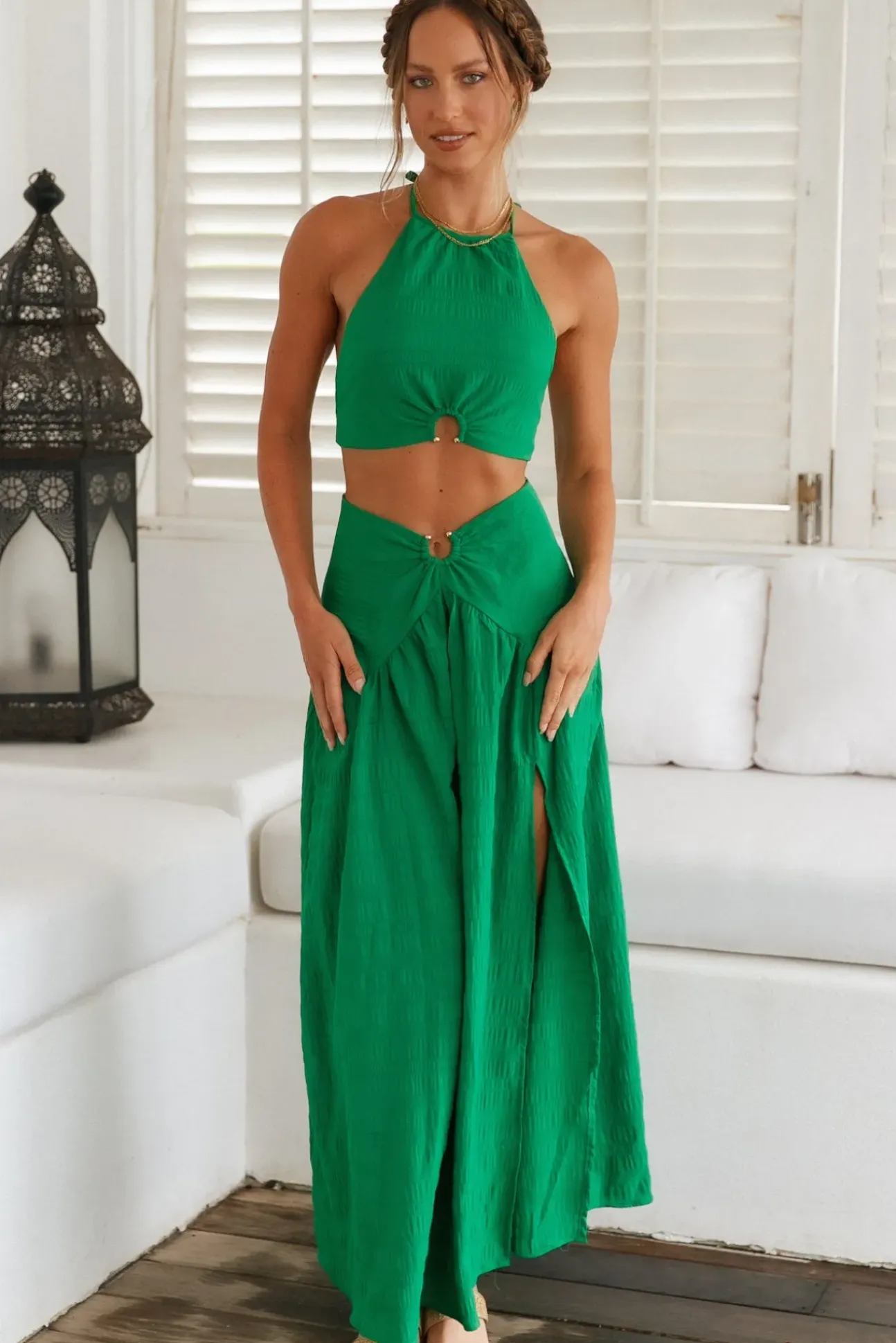 Lemon Tree Crop Top Green