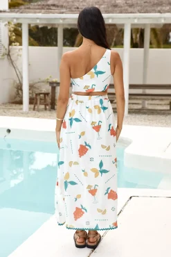 Lemon Wedge Maxi Skirt Green