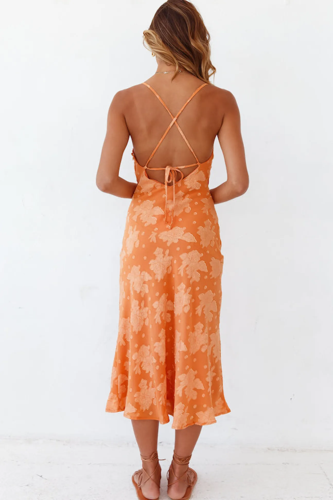 Leora Midi Dress Orange
