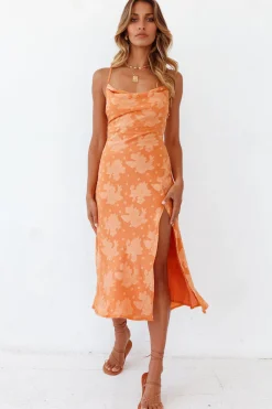 Leora Midi Dress Orange