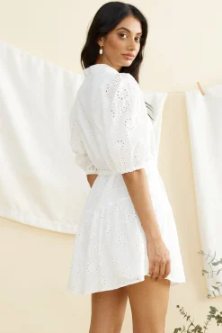 Let It Shine Mini Dress White